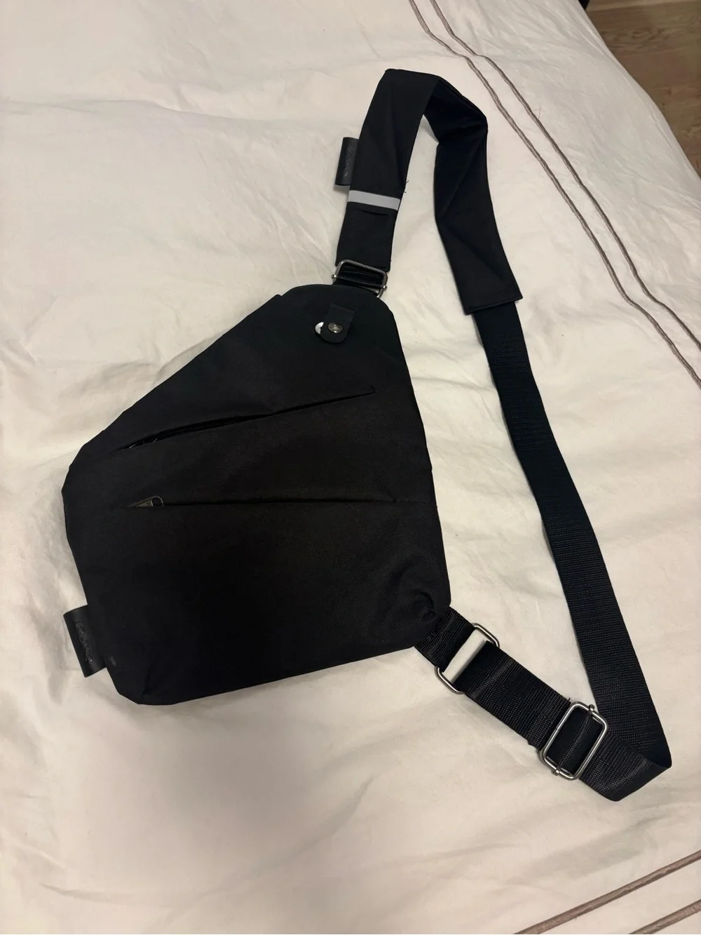 Black Sling Crossbody Bag - Minimal Everyday Carry